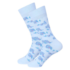 Blue Horse Racing Icons Socks