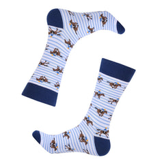 Blue Stripe Horse Racing Socks