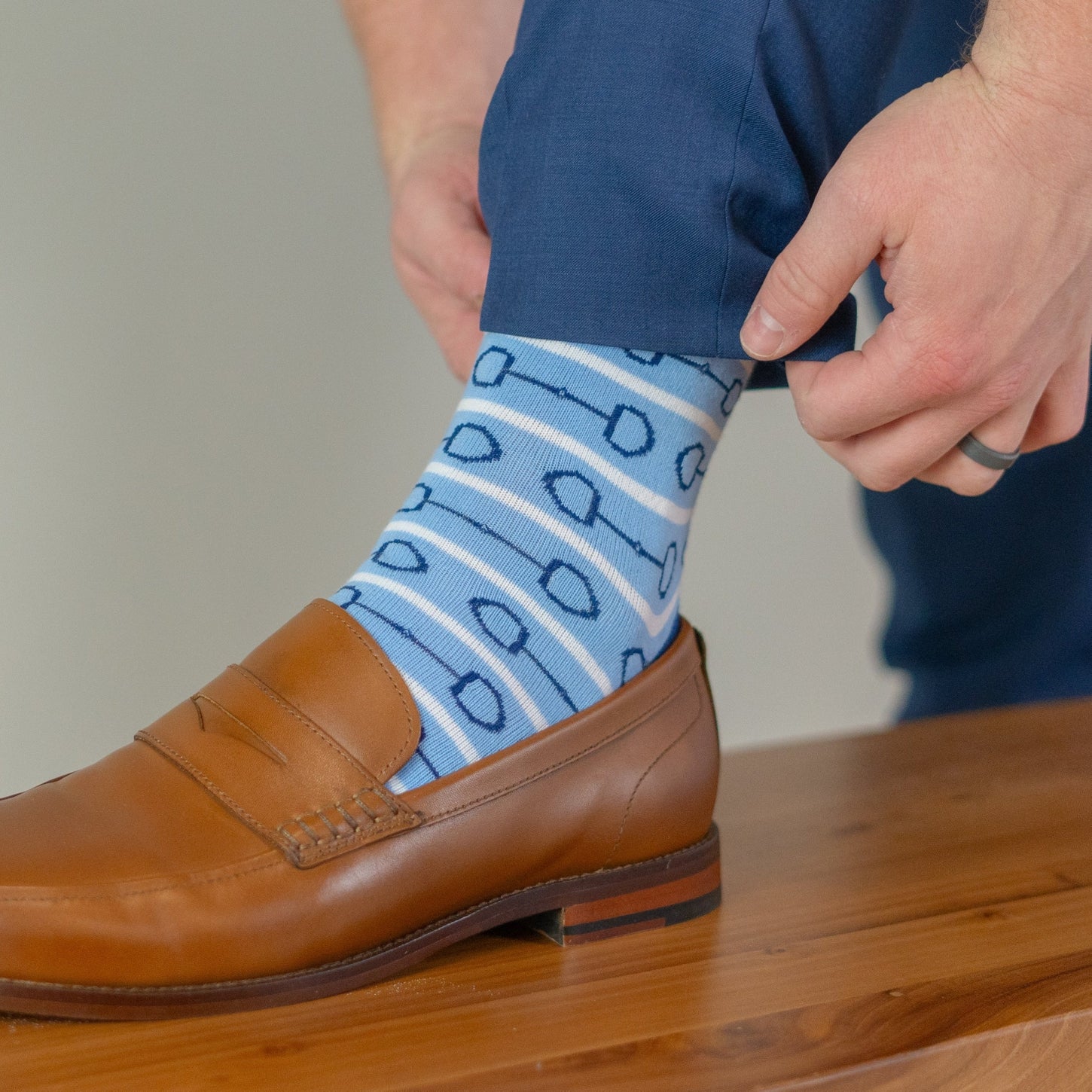 Blue Horse Bit Socks