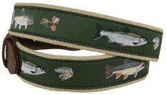 Belted Cow Freshwater Fish & Flies Belt - Olive