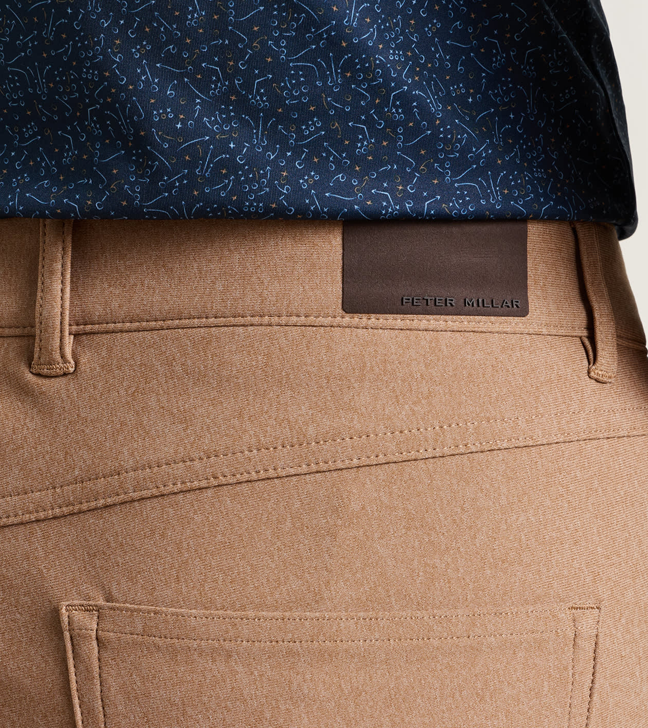 Peter Millar Brevard Performance Flannel Five Pocket Pant - Dark Amber