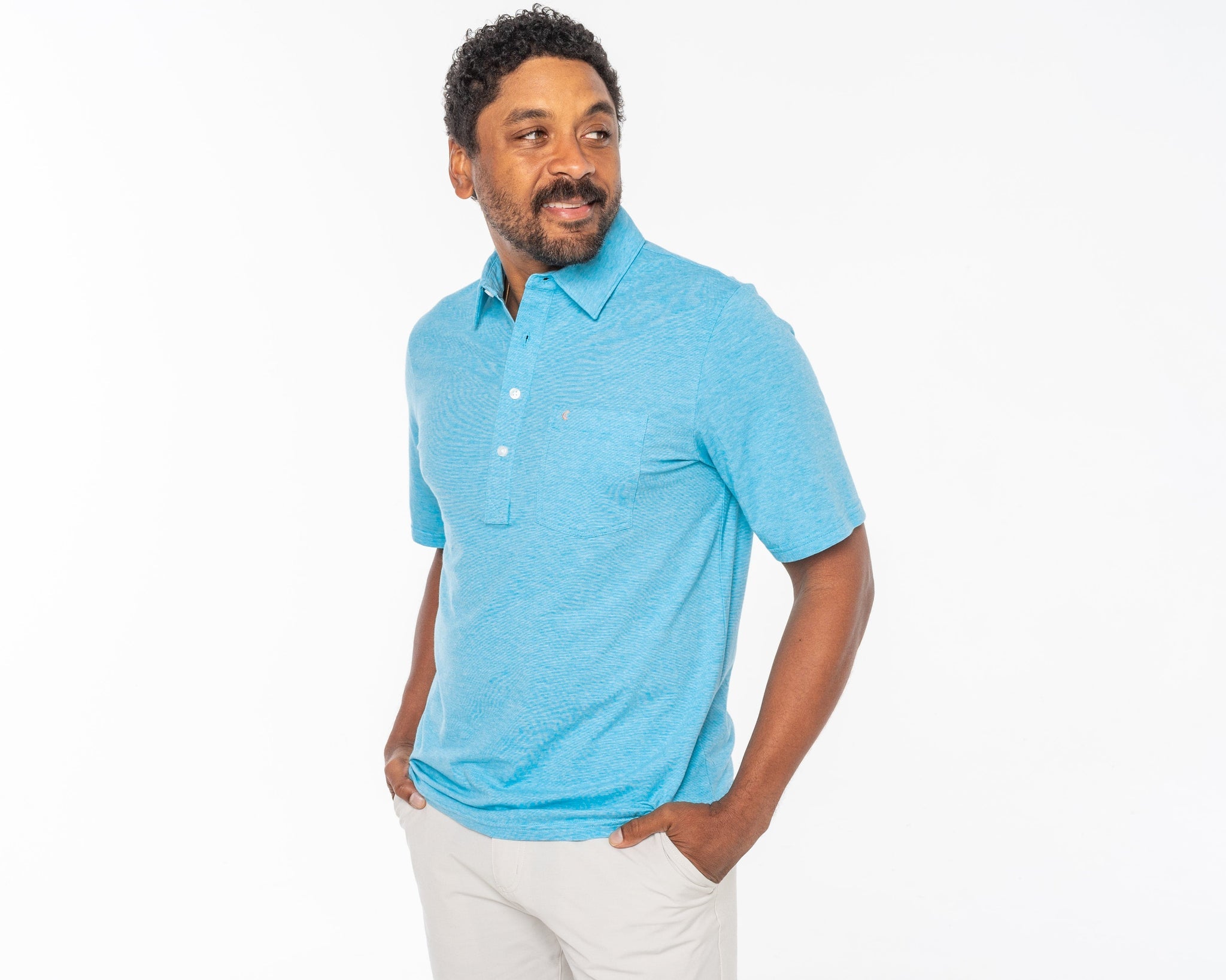Criquet Top Shelf Players Shirt - Teal Microstripe