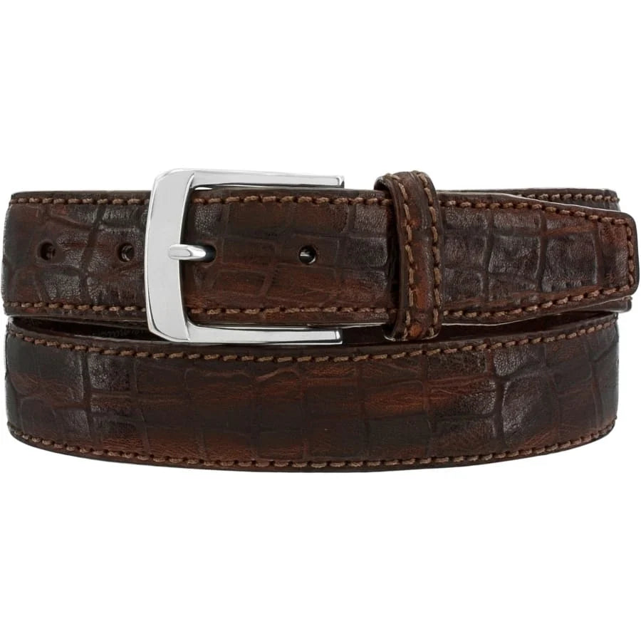 Brighton Escape Croc Belt - Dark Brown