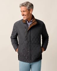 Johnnie-O Juno Quilted Snap Jacket - Dark Grey