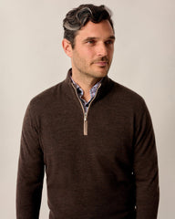 Johnnie-O Raynor Merino 1/4 Zip - Cocoa