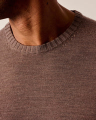 Johnnie-O Ronald Merino Wool Crewneck Sweater - Havana