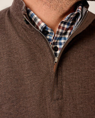 Johnnie-O Rubin Herringbone Cashmere Blend 1/4 Zip - Bison