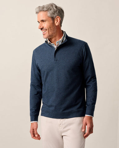 Johnnie-O Rubin Herringbone Cashmere Blend 1/4 Zip - Navy