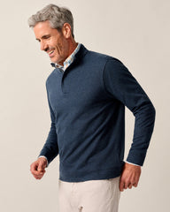 Johnnie-O Rubin Herringbone Cashmere Blend 1/4 Zip - Navy