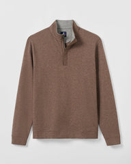 Johnnie-O Rubin Herringbone Cashmere Blend 1/4 Zip - Bison