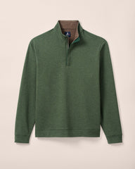 Johnnie-O Rubin Herringbone Cashmere Blend 1/4 Zip - Moss