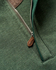 Johnnie-O Rubin Herringbone Cashmere Blend 1/4 Zip - Moss