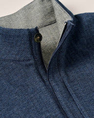 Johnnie-O Rubin Herringbone Cashmere Blend 1/4 Zip - Navy