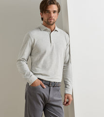 Peter Millar Herringbone Long Sleeve Polo - Gale