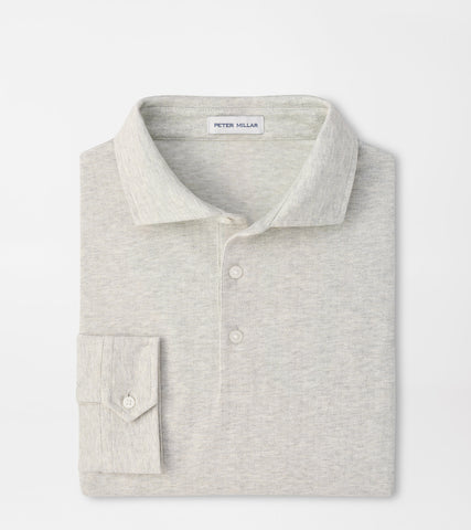 Peter Millar Herringbone Long Sleeve Polo - Gale