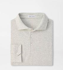 Peter Millar Herringbone Long Sleeve Polo - Gale