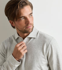 Peter Millar Herringbone Long Sleeve Polo - Gale