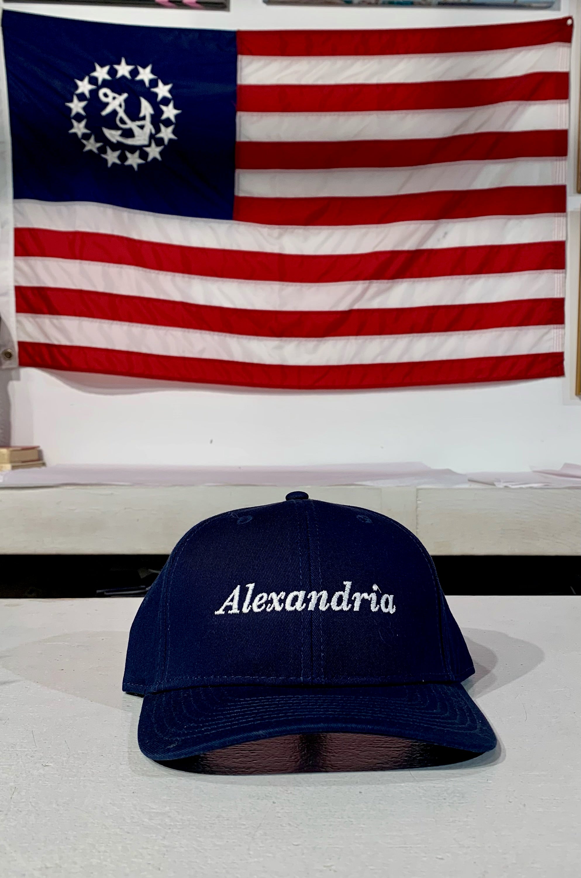 Embroidered Alexandria Hat - Navy