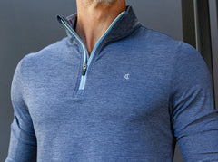 Criquet Feather Performance Pullover - Heather Navy