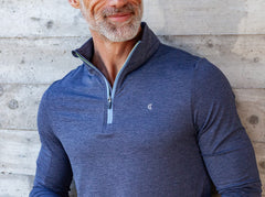 Criquet Feather Performance Pullover - Heather Navy
