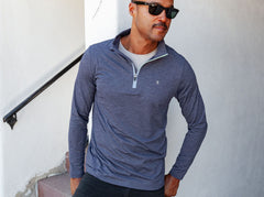 Criquet Feather Performance Pullover - Heather Navy