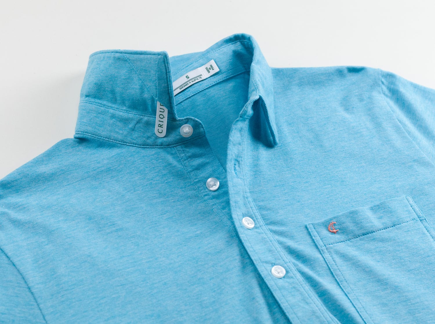 Criquet Top Shelf Players Shirt - Teal Microstripe