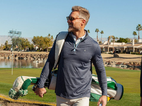 Criquet Feather Performance Pullover - Heather Navy