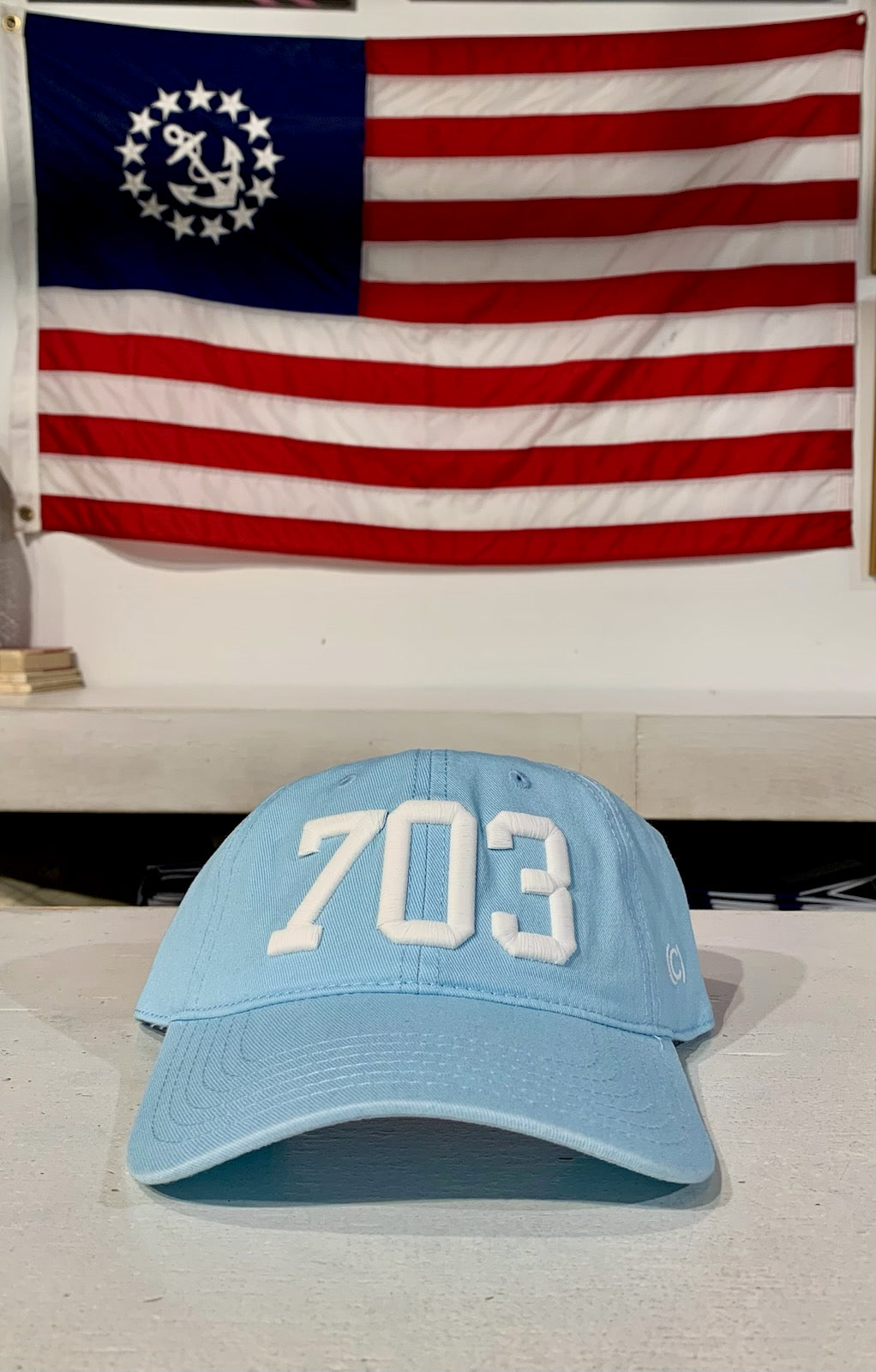 703 (Code ) Word Cotton Hat - Powder Blue