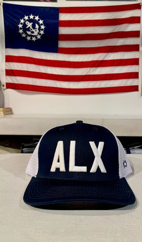 ALX (Code) Word Trucker Hat - Navy/White Mesh