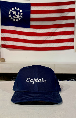 Embroidered Captain Hat - Navy