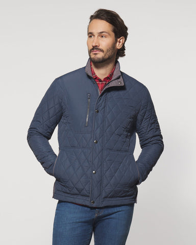 Johnnie-O Juno Quilted Snap Jacket - Navy