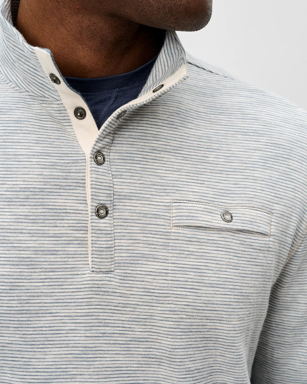 Johnnie-O Cove Stripe Henley - Cream