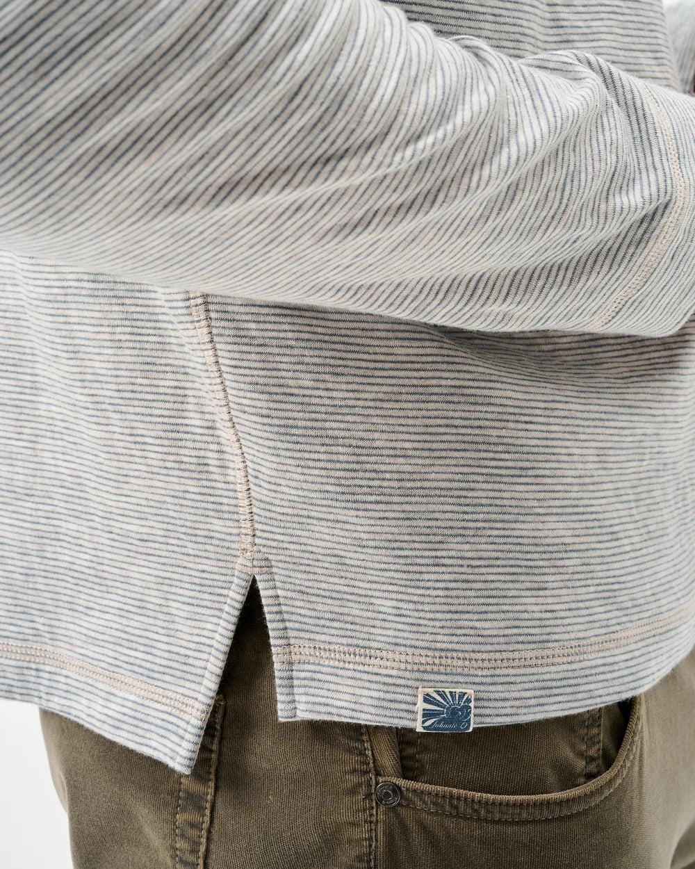 Johnnie-O Cove Stripe Henley - Cream