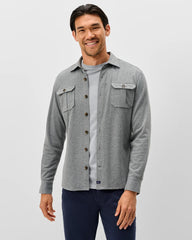 Johnnie-O Lodge Shirt - Sequoia Twill Solid - Light Grey
