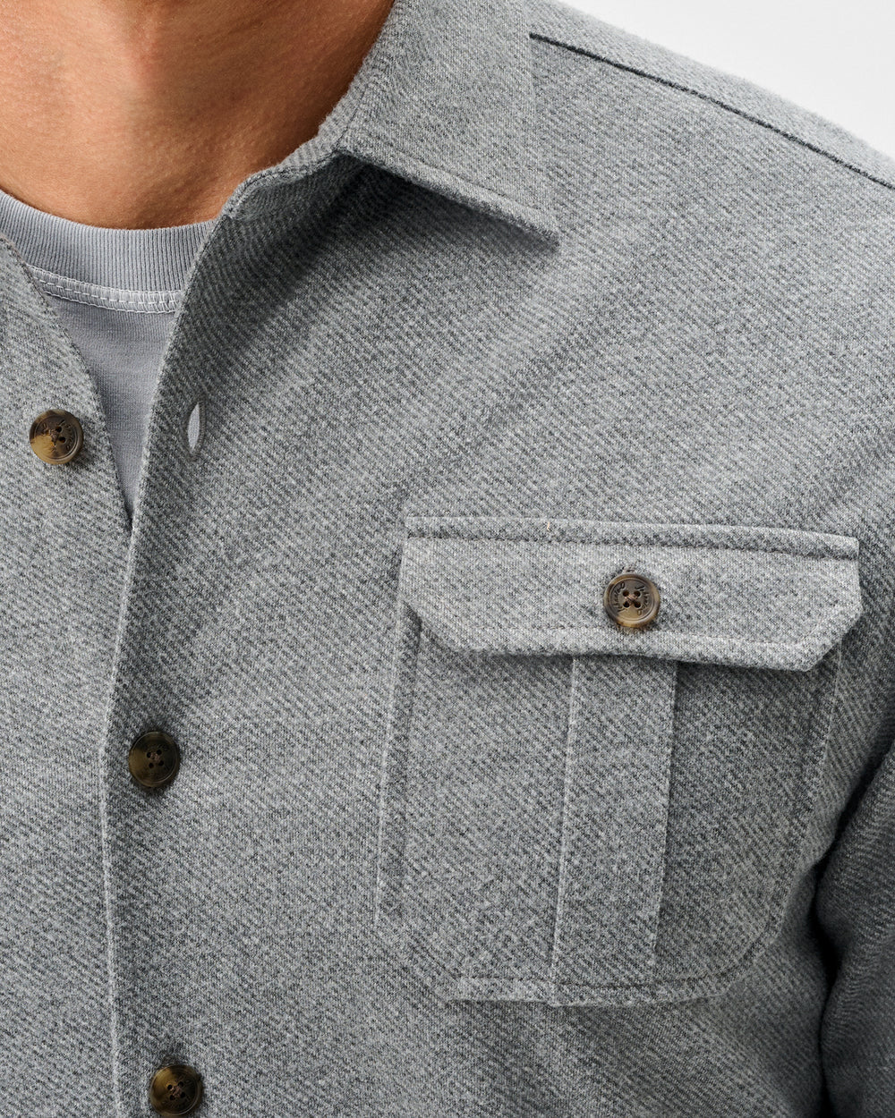 Johnnie-O Lodge Shirt - Sequoia Twill Solid - Light Grey
