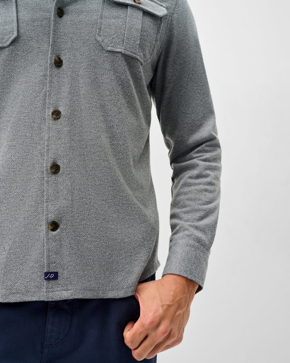 Johnnie-O Lodge Shirt - Sequoia Twill Solid - Light Grey