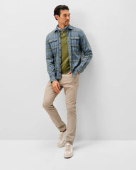 Johnnie-O Lodge Shirt - Labrador Tartan - Laguna Blue