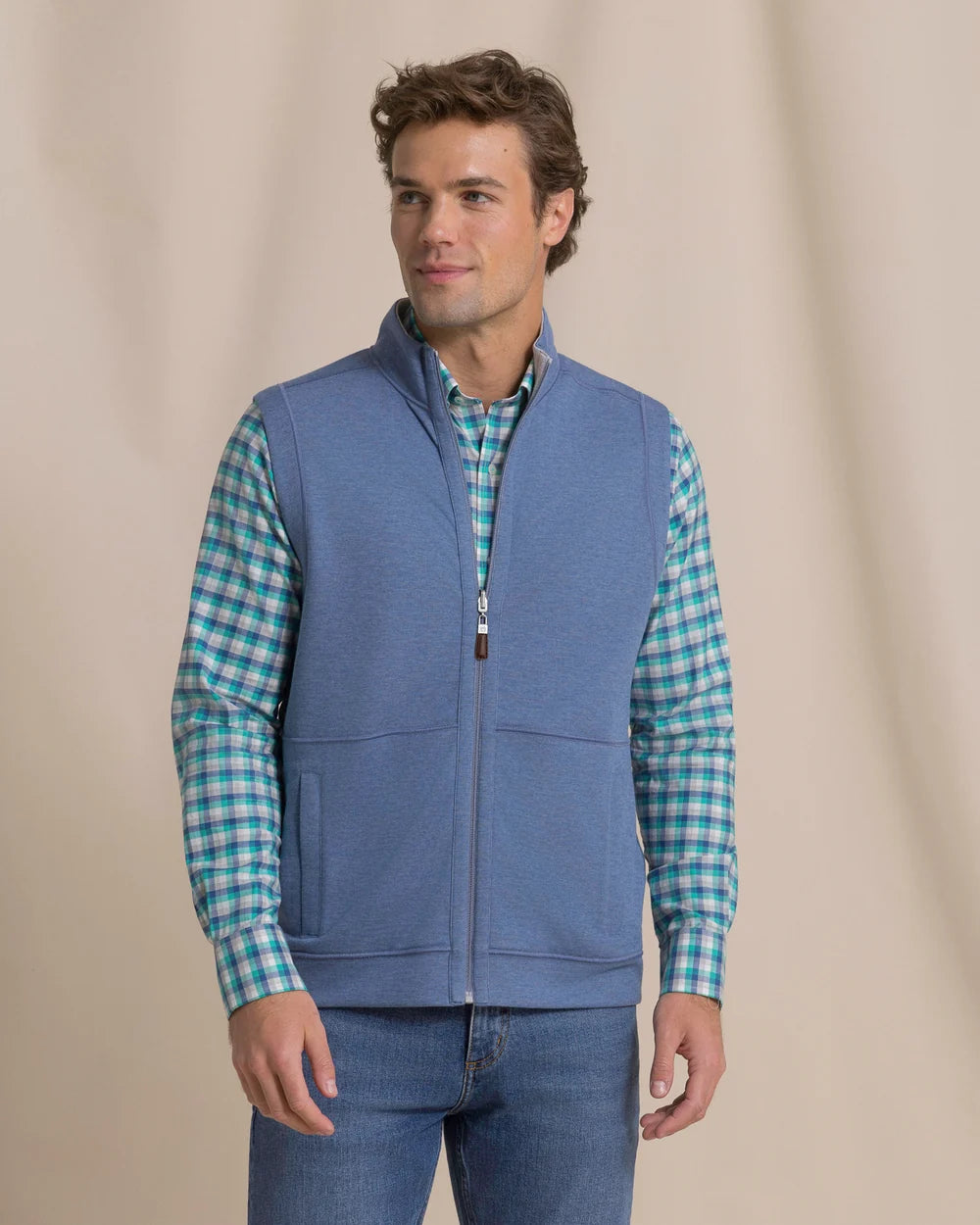 Southern Tide Light Weight Knit Reversible Vest - Anchor Grey