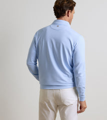 Peter Millar Perth Sugar Stripe Performance 1/4 Zip - Cottage Blue/White