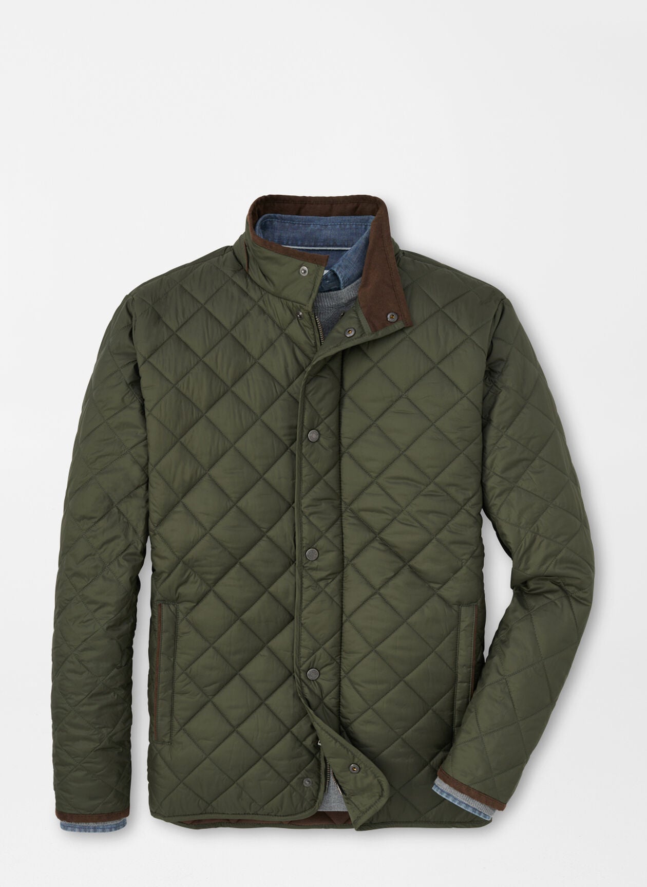 Peter Millar Suffolk Quilted Travel Coat - Olive