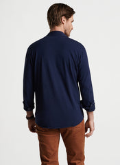 Peter Millar Lava Wash Snap Front Shirt - Navy