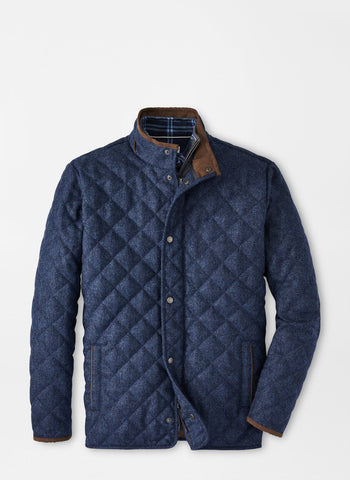 Peter Millar Suffolk Quilted Wool Travel Coat - Star Dust