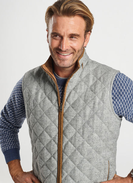 Mens grey quilted on sale vest