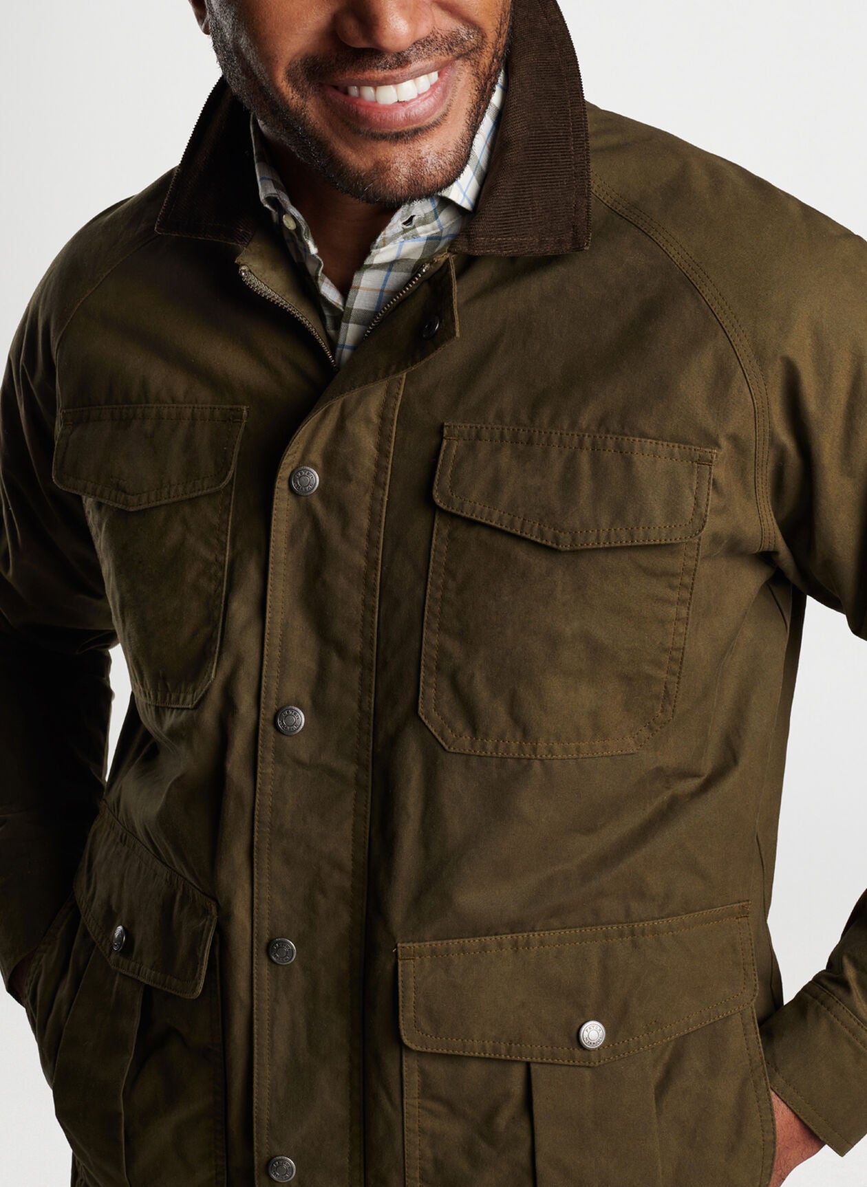 Peter Millar Waxed Cotton Field Jacket - Juniper