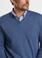 Peter Millar Autumn Crest V-Neck - Ocean Blue