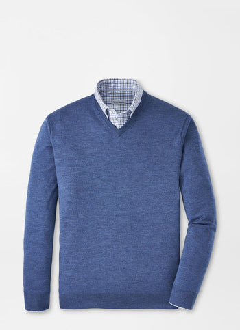 Peter Millar Autumn Crest V-Neck - Ocean Blue