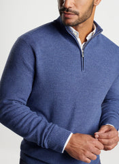 Peter Millar Nevis Twisted 1/4 Zip - Ocean Blue