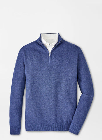 Peter Millar Nevis Twisted 1/4 Zip - Ocean Blue