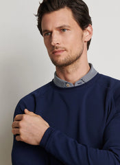 Peter Millar Cradle Pique Performance Crewneck - Navy