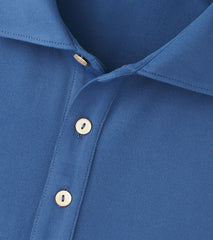 Peter Millar Lyons Performance Jersey Long Sleeve Polo - Blue Haze